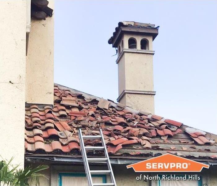 Roof Damage Before Restoration in Fort Worth