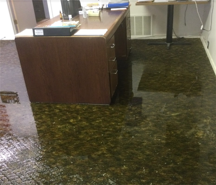 flood damage in office building