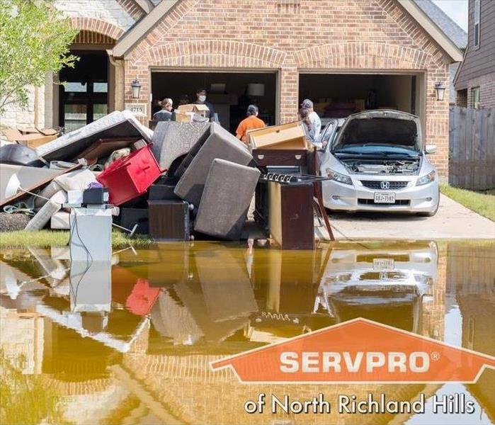 flood damaged suburban house